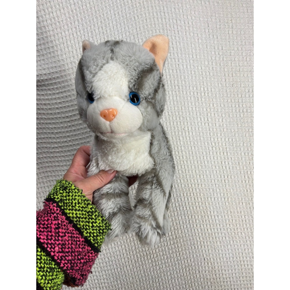 Kidcore Unisex Wishpets Jenny Cat Plush 10" Grey White